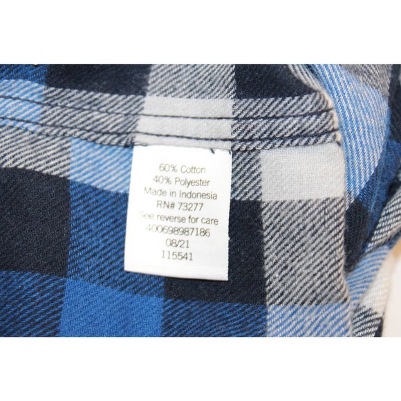 Croft and Barrow Mens Blue Long Sleeve Extra Soft Flannel Collared Size S - Picture 4 of 6